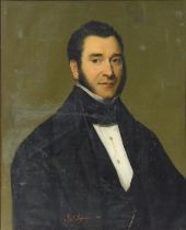 Jules DUFOUR (1812 - 1871). Portrait eines Herren.