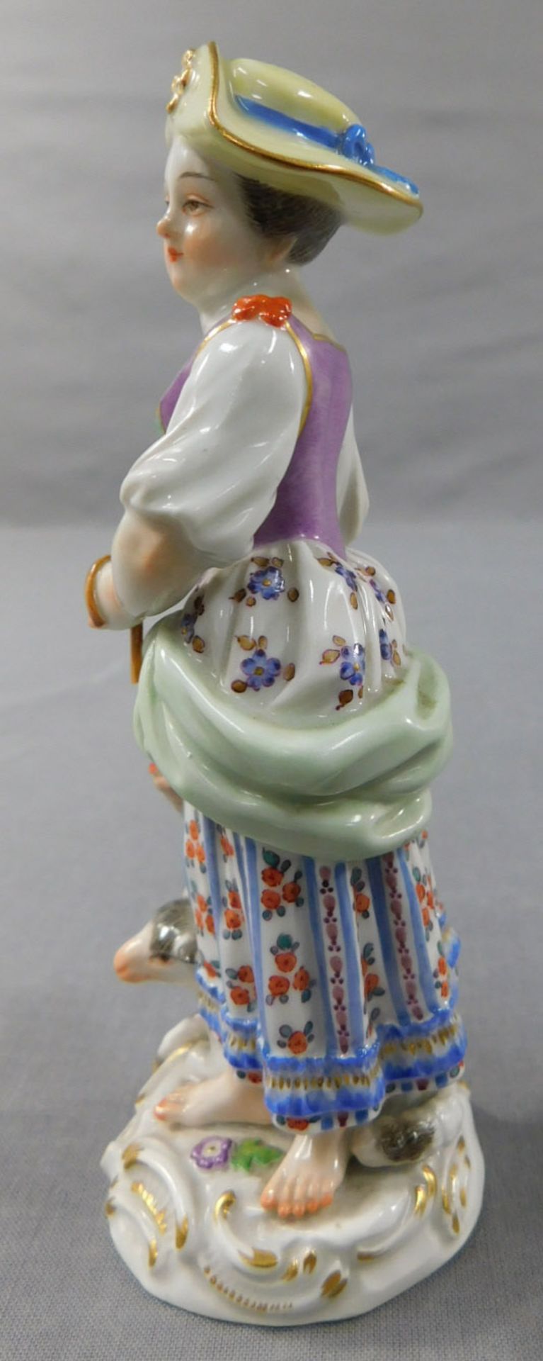 Meissen. Porzellan Figur. Blumenkind mit Schaf und Blumenkorb. - Bild 4 aus 11