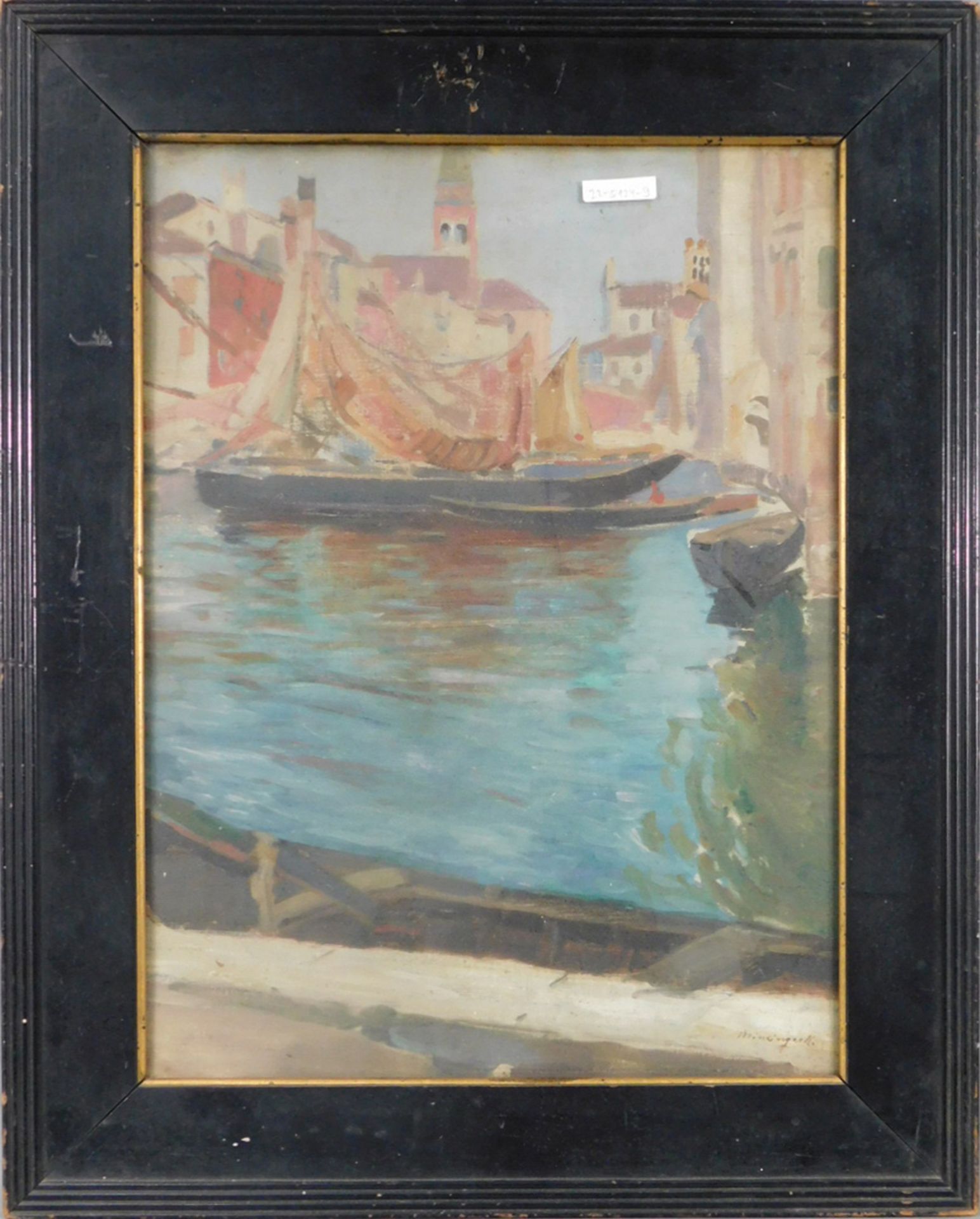 UNLESERLICH SIGNIERT (XIX/XX). Kanal in Venedig? - Bild 2 aus 11