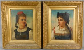 Jean Charles Ferdinand HUMBERT (1813 - 1881). 2 x Mädchen.