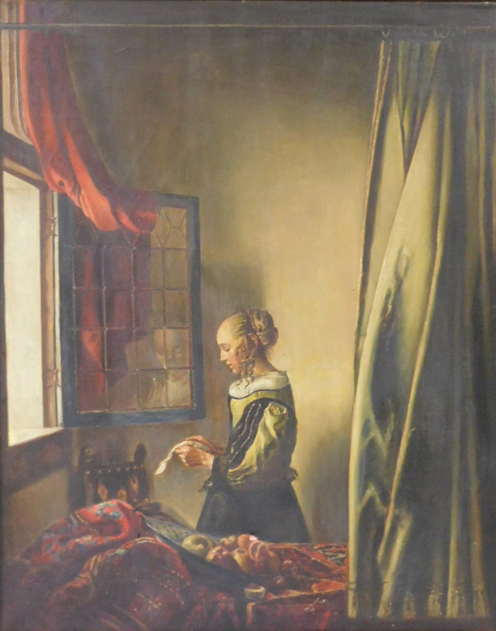 Nach Johannes VERMEER (XIX - XX). Brieflesendes Mädchen.