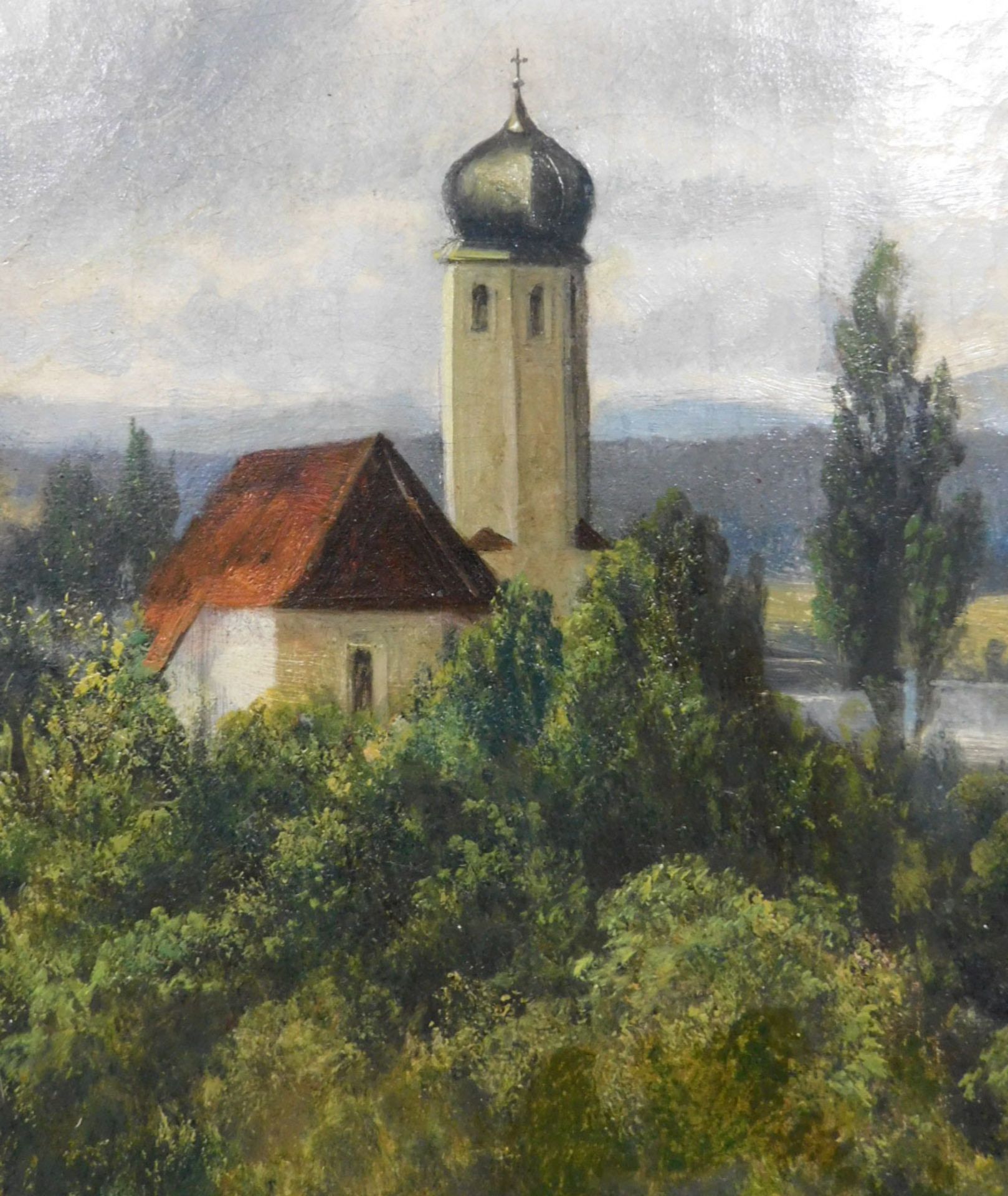 A. HEINE (XIX/XX). Kirche am See. - Bild 5 aus 16