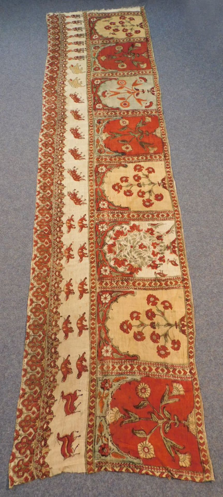 Mughal Saf Wandteppich / Behang. Reihen Gebets Textil. - Bild 2 aus 16