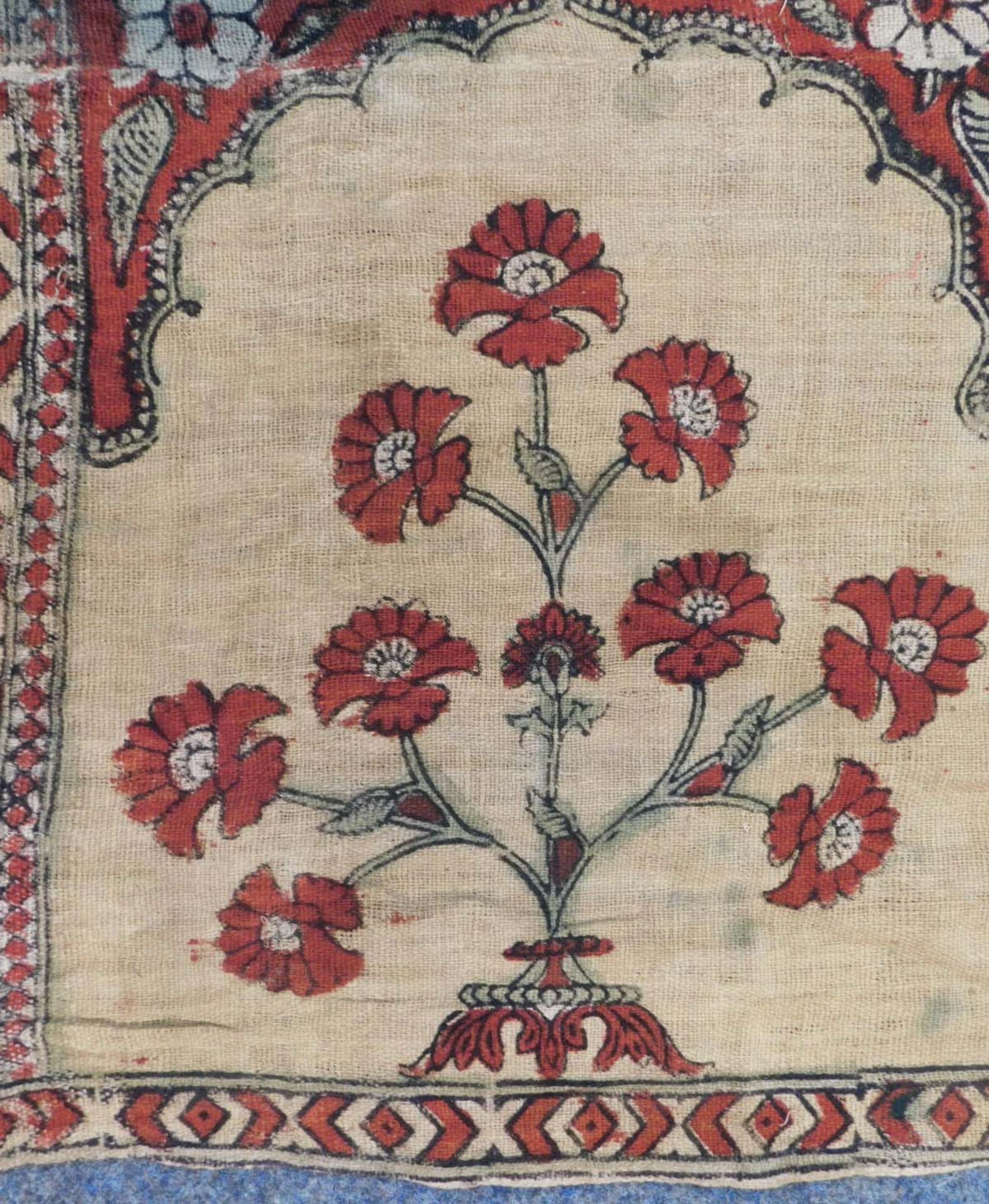 Mughal Saf Wandteppich / Behang. Reihen Gebets Textil. - Bild 10 aus 16