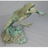 Leonardo ROSSI (XX). Frosch als Wasserspeier, Bronze.