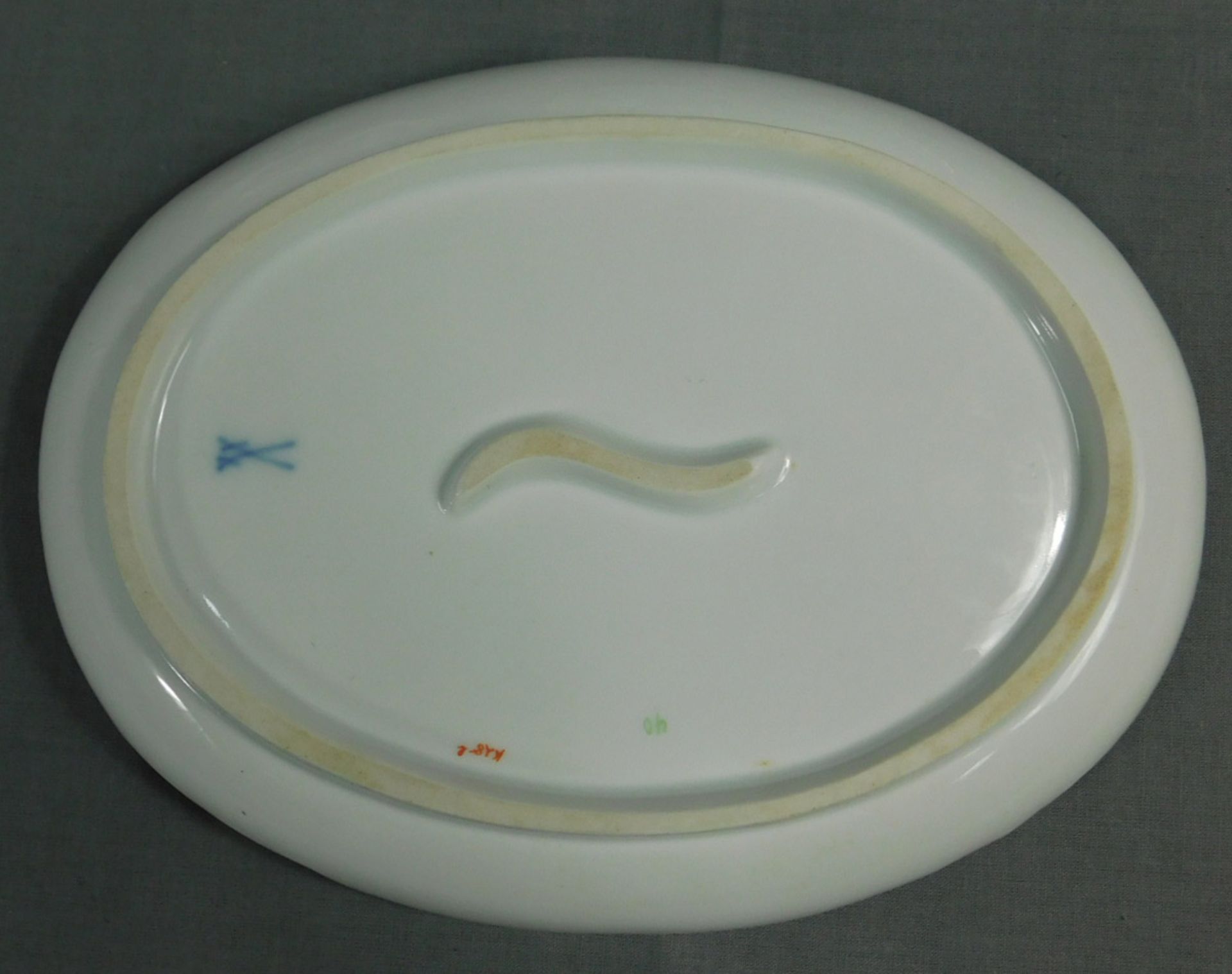 3 Teile Meissen Porzellan. Bis 25 cm. - Bild 7 aus 8