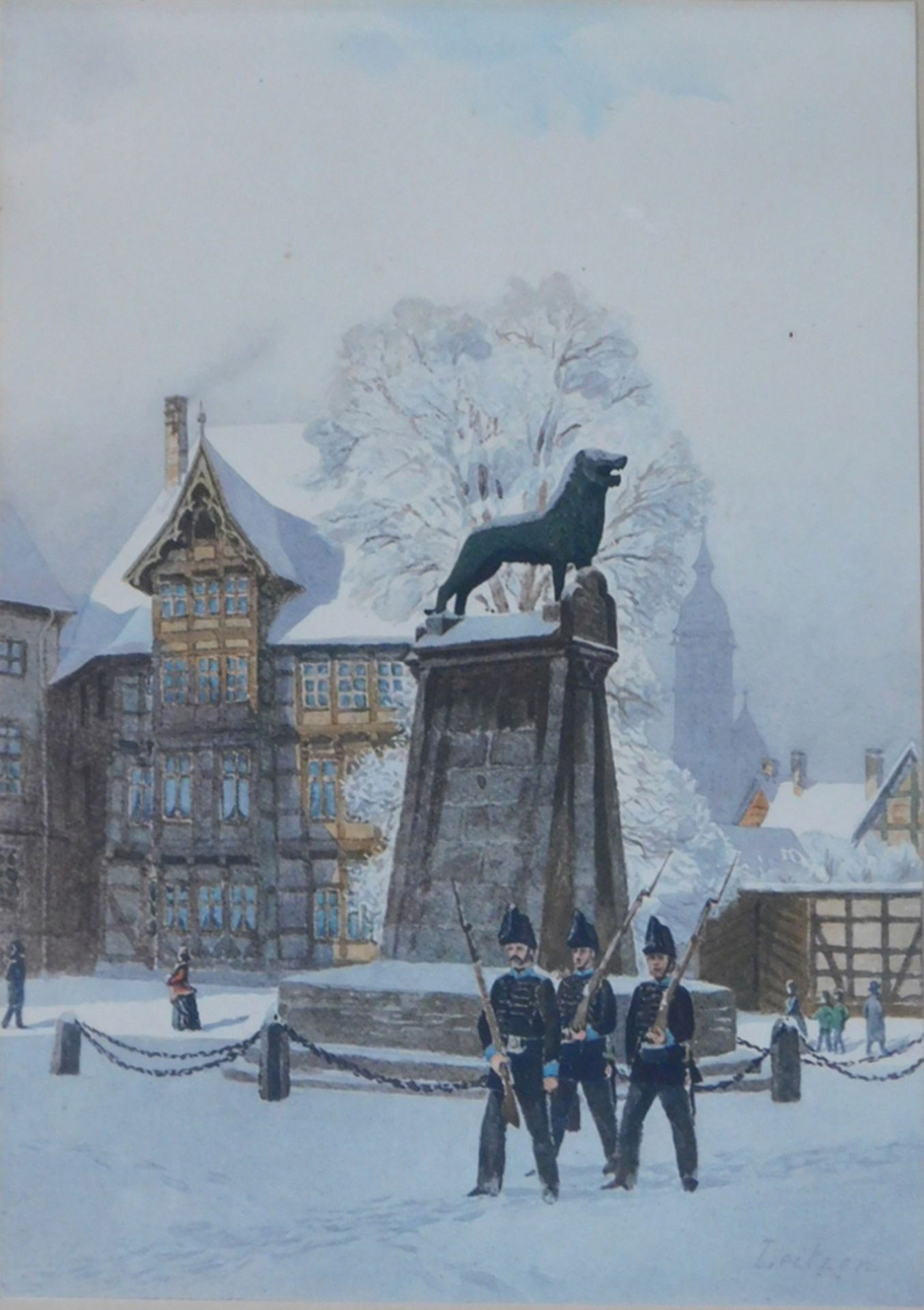 Johannes LEITZEN (1848 - 1922). "Burgplatz" und "Sack" Braunschweig. - Bild 2 aus 10