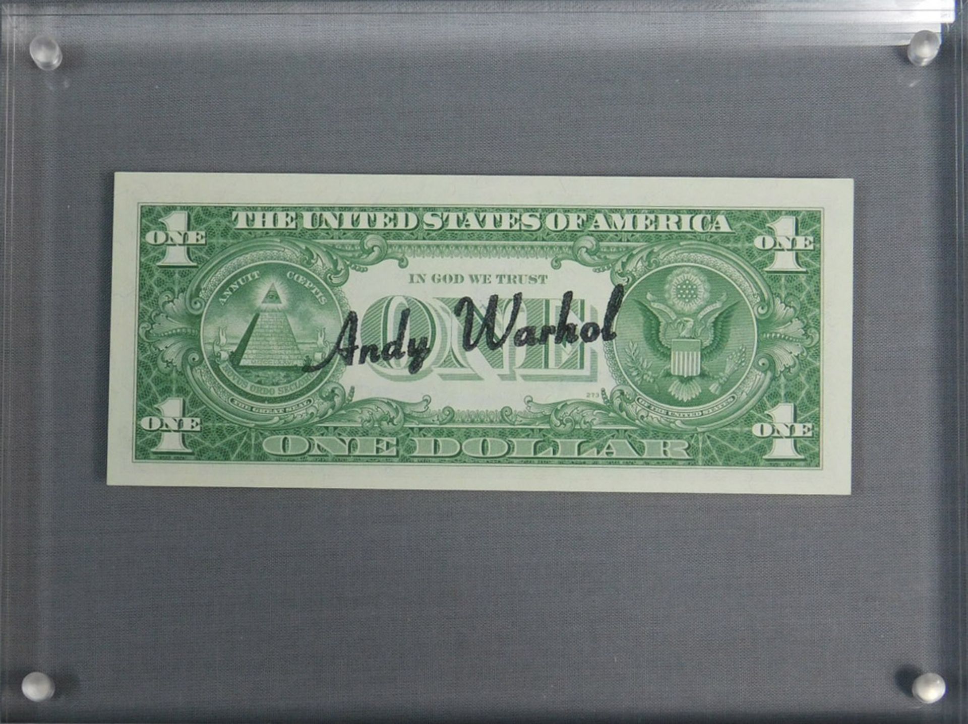 Andy WARHOL (1928 - 1987). 2 USD. Dollar. Signiert. Blau. - Bild 4 aus 5