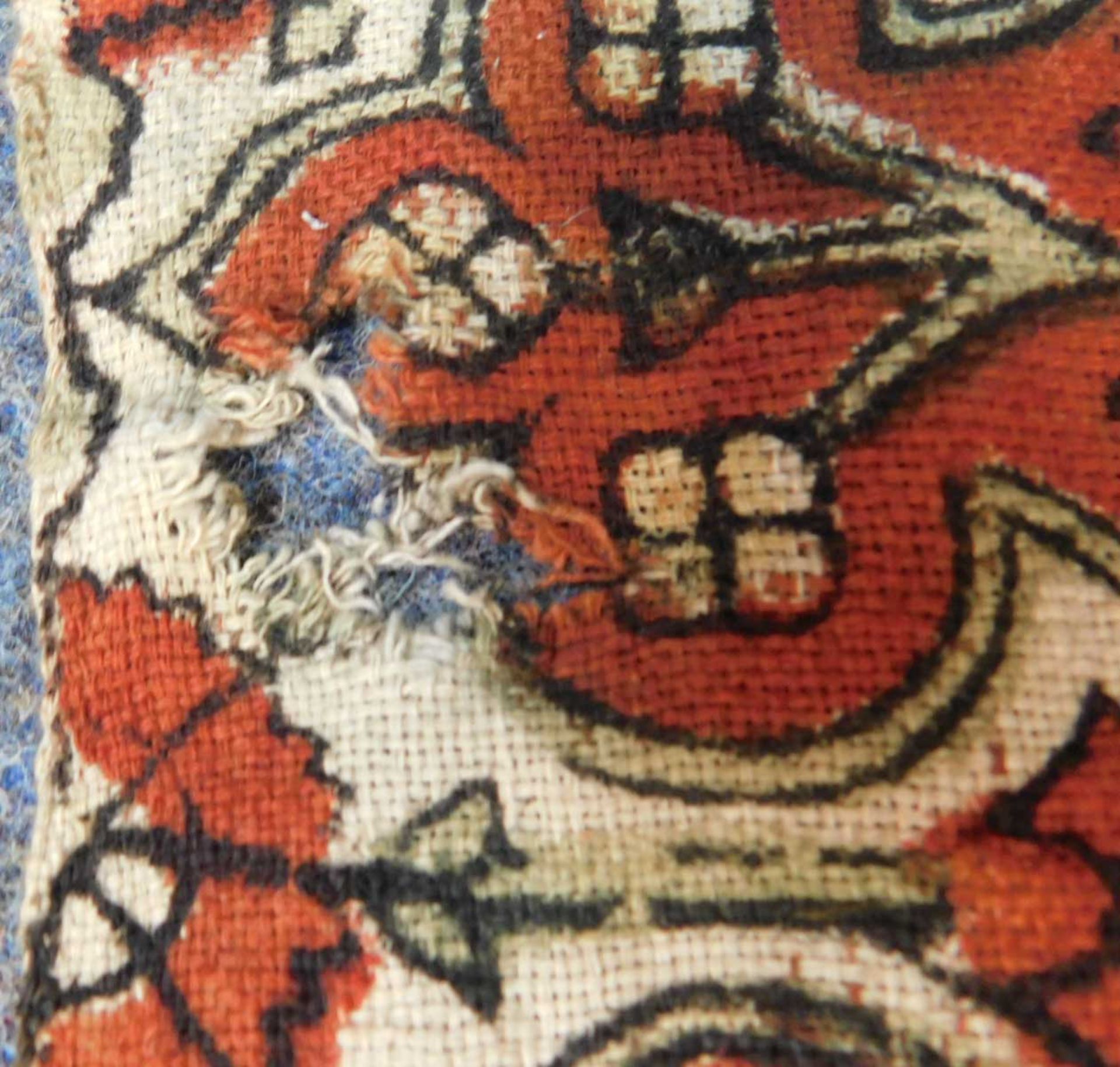 Mughal Saf Wandteppich / Behang. Reihen Gebets Textil. - Bild 15 aus 16