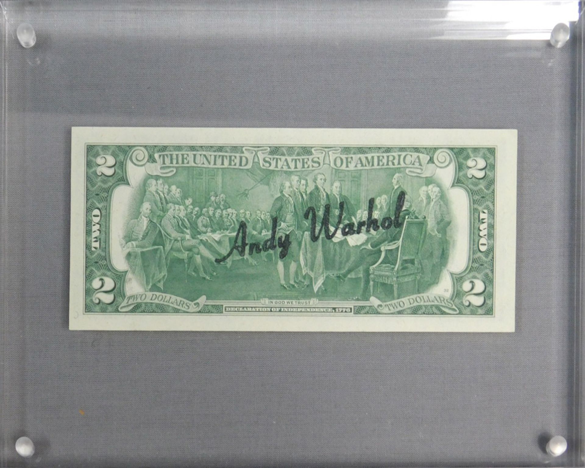 Andy WARHOL (1928 - 1987). 2 USD. Dollar. Signiert. Schwarz. - Bild 5 aus 5