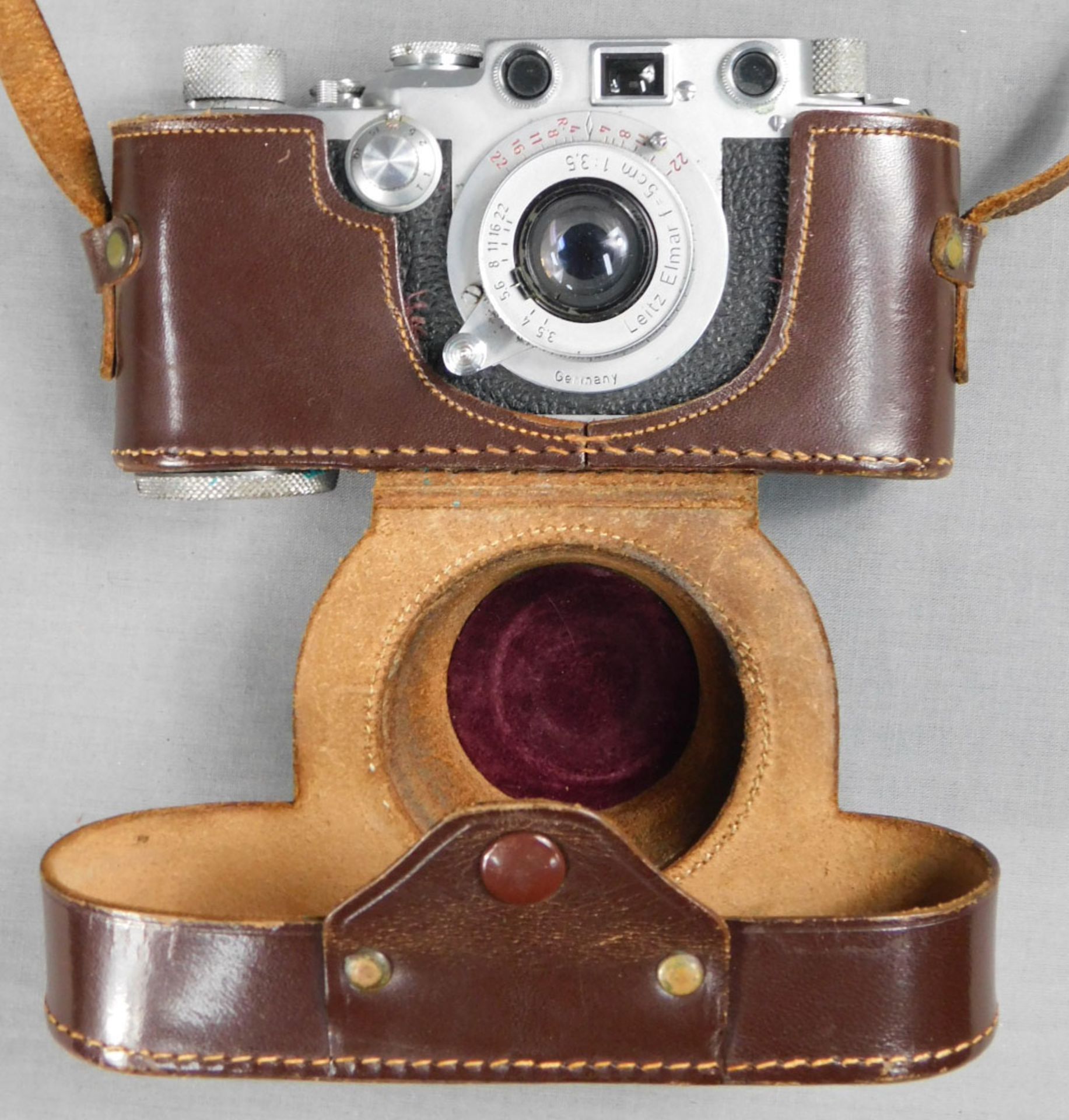 Leica IIIf, DRP mit Leica Ledertasche. Kamera. - Bild 3 aus 16