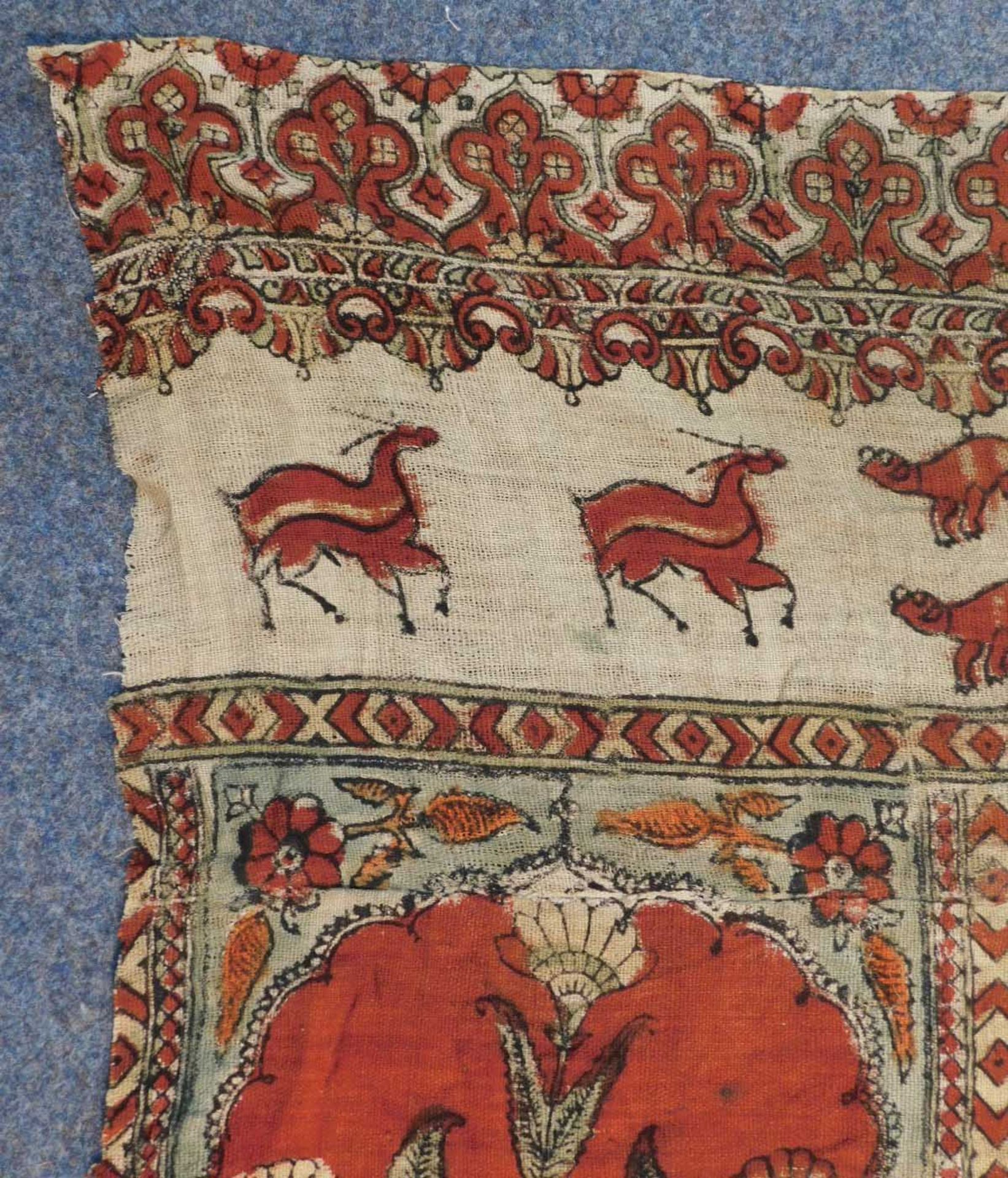 Mughal Saf Wandteppich / Behang. Reihen Gebets Textil. - Bild 7 aus 16