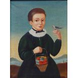 UNSIGNIERT (XIX). Kind mit Taube und Früchten.