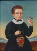 UNSIGNIERT (XIX). Kind mit Taube und Früchten.