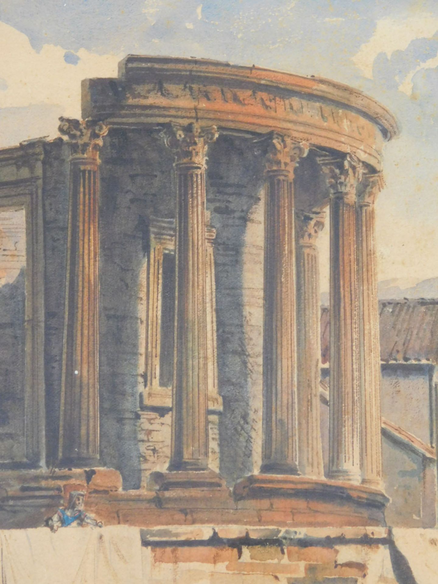 UNDEUTLICH SIGNIERT (XIX). Tempel der Vesta (Tivoli). - Bild 4 aus 5