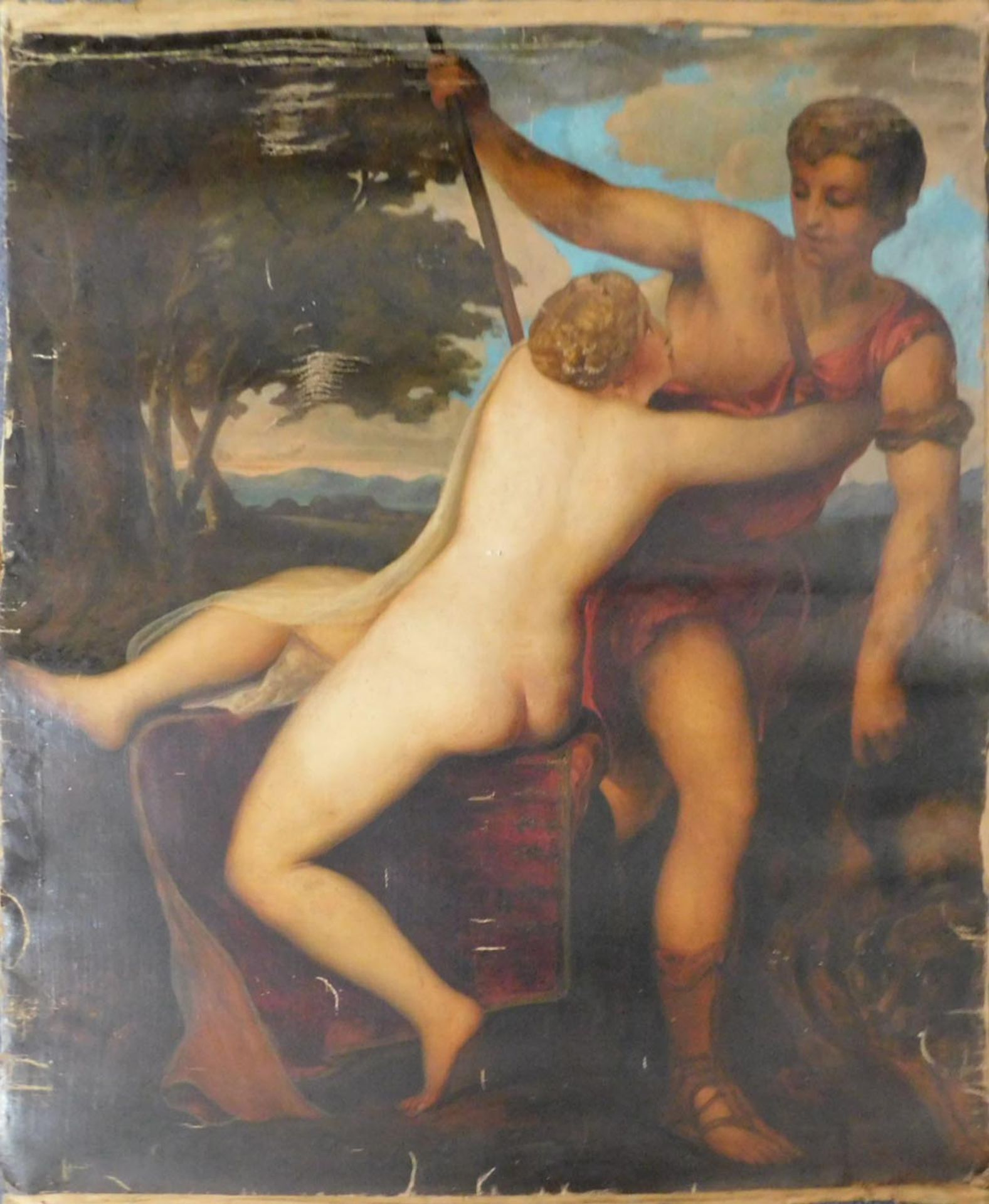 Nach Tiziano II Vecellio TIZIANELLO. Venus und Adonis.