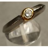 Brilliant Solitär Ring. Circa 0,2 Karat der Diamant.