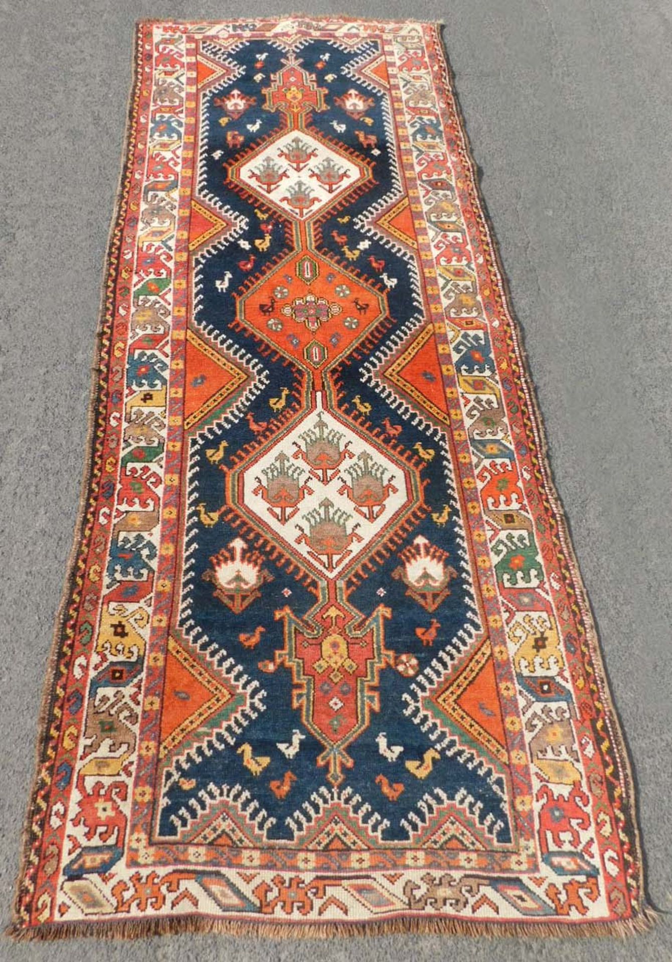 Neiriz Stammesteppich. Long rug. Galerie. Antik. - Bild 2 aus 15