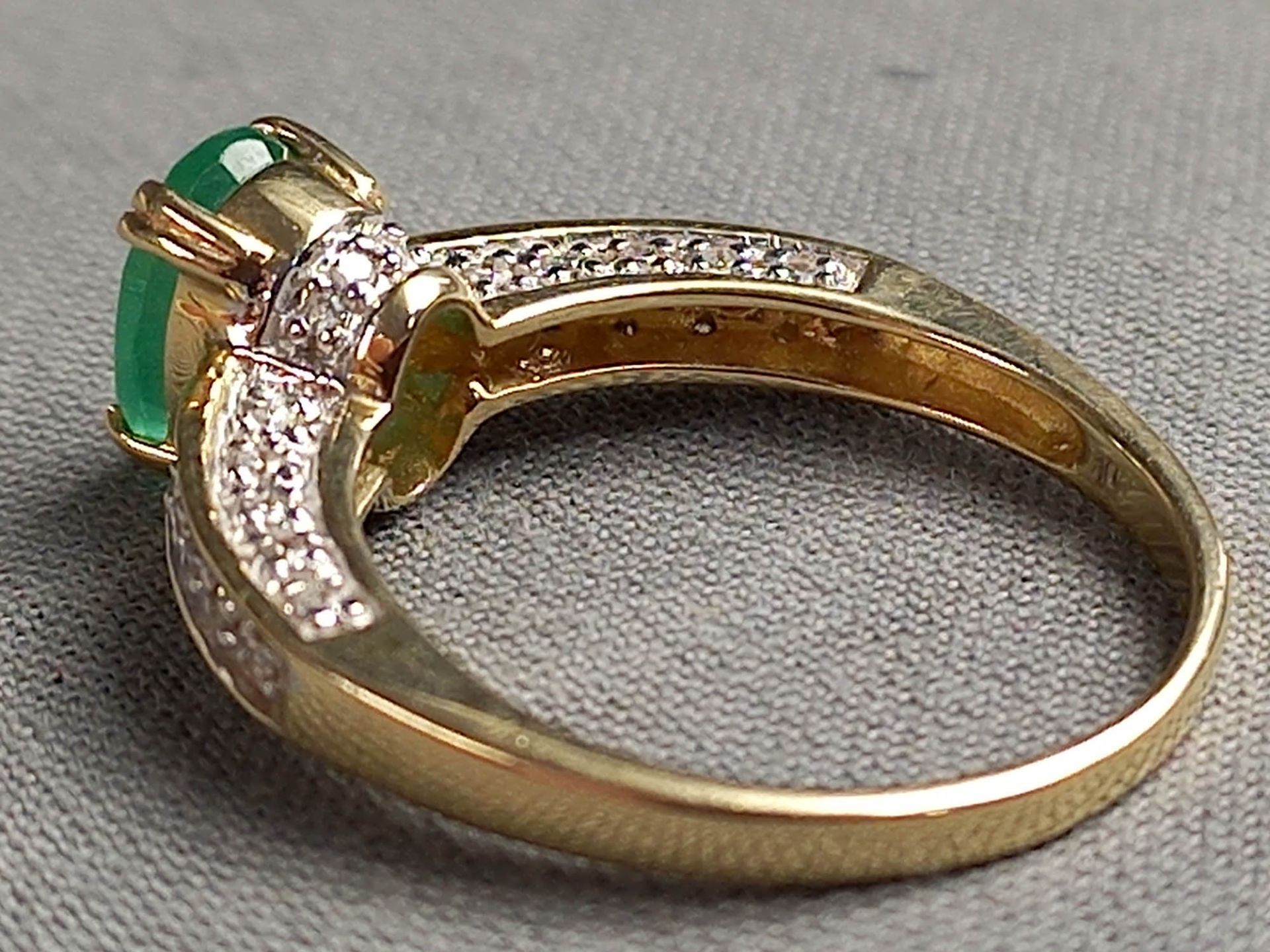 Ring Gold 585 Smaragd und Diamanten. - Bild 6 aus 12