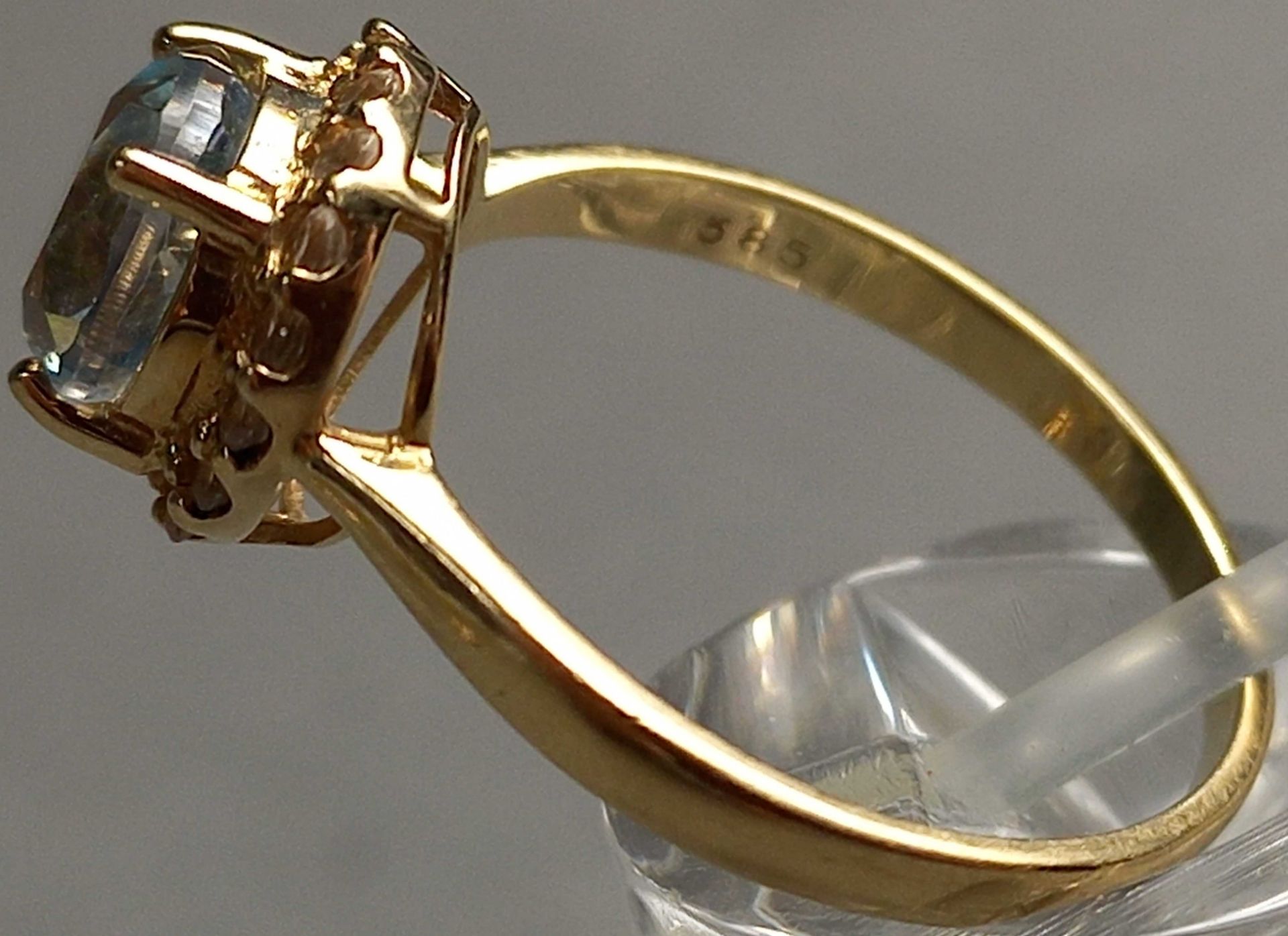 4 Ringe Gold 585 mit Steinen (Aquamarin, Rubin, Diamant, Saphir). - Bild 5 aus 29