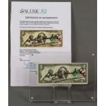 Andy WARHOL (1928 - 1987). 2 USD. Dollar. Signiert. Schwarz.