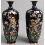 2 Cloisonné Vasen Japan alt. Phönix.