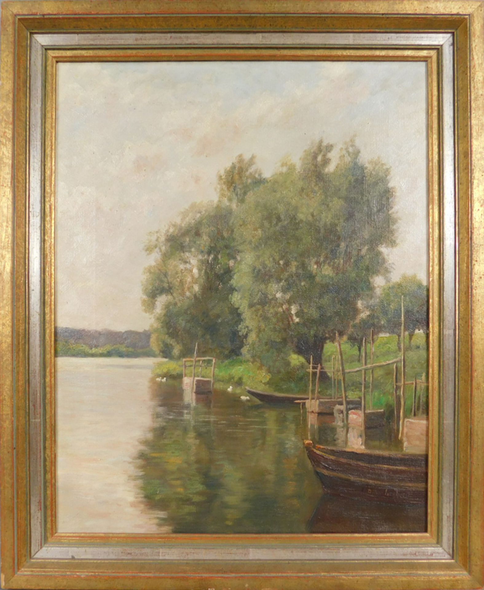 Dirk Peter VAN LOKHORST (1848 - c.1894). Anleger am Fluß. - Bild 2 aus 8