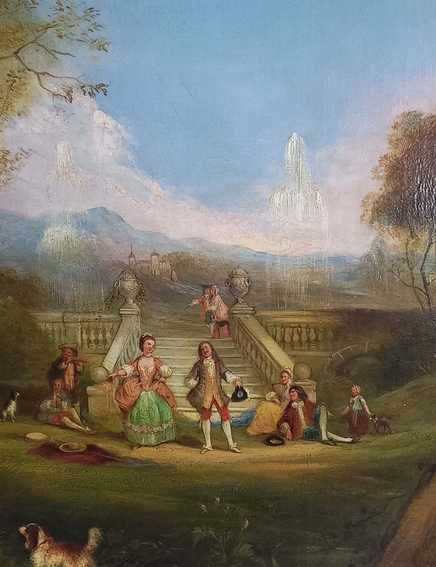 UNSIGNIERT (XVIII - XIX). Vornehme Barock - Gesellschaft. - Image 5 of 9