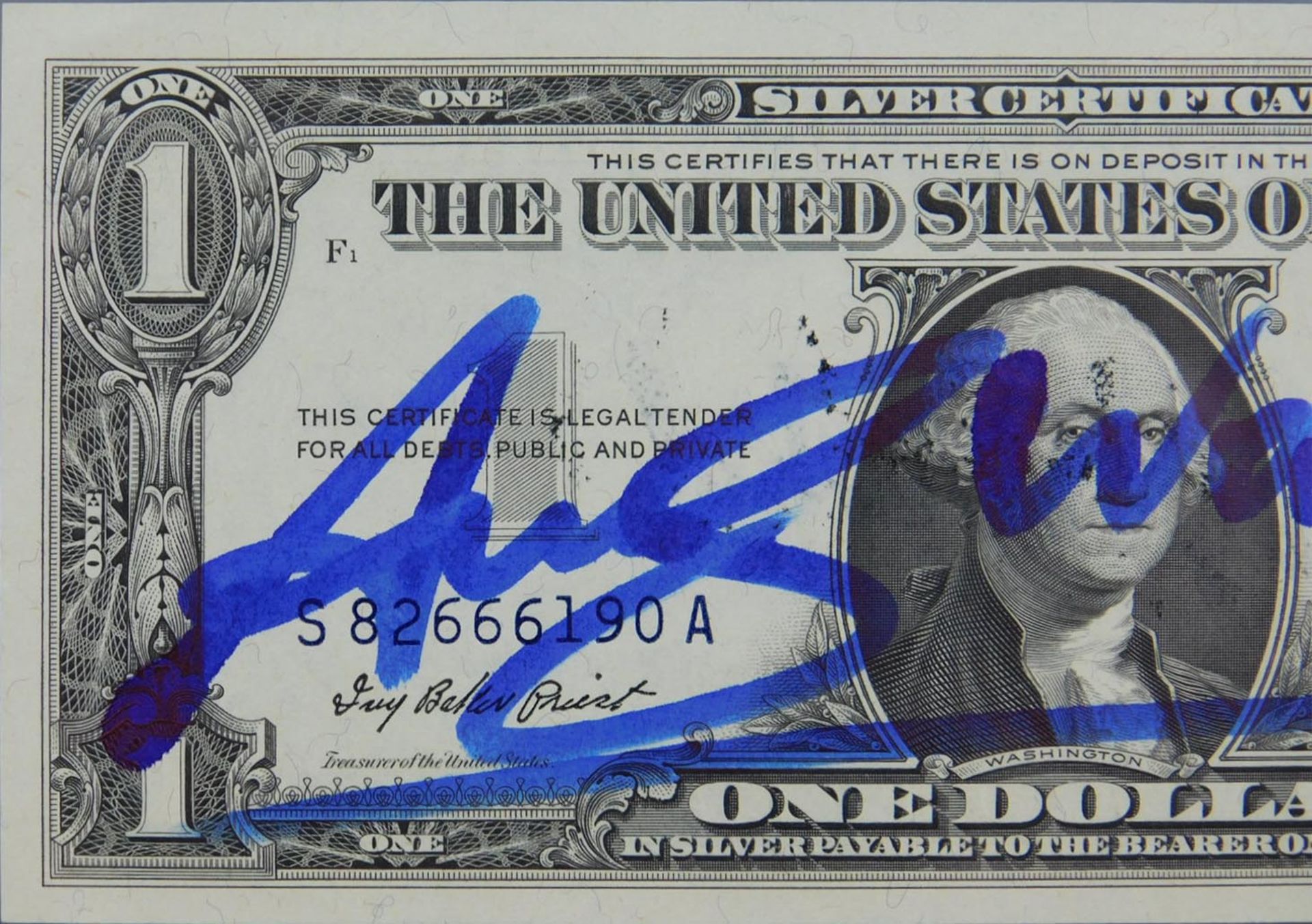 Andy WARHOL (1928 - 1987). 2 USD. Dollar. Signiert. Blau. - Image 4 of 10