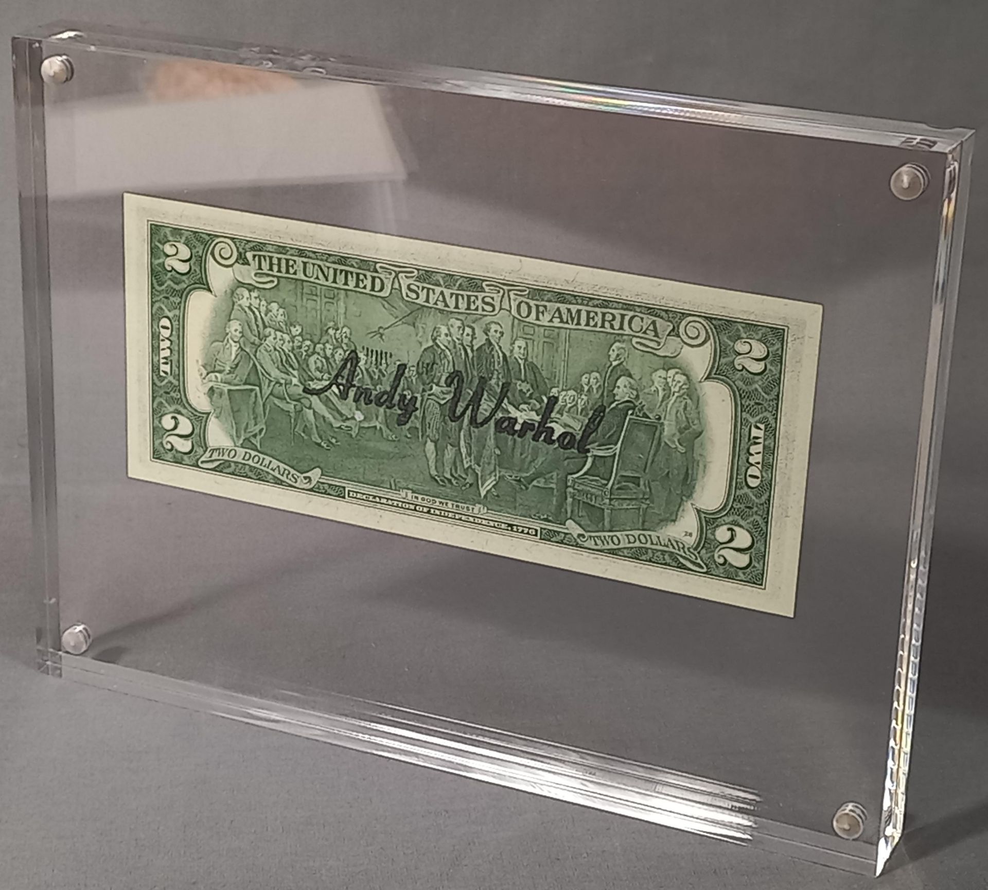 Andy WARHOL (1928 - 1987). 2 USD. Dollar. Signiert. Schwarz. - Image 6 of 9