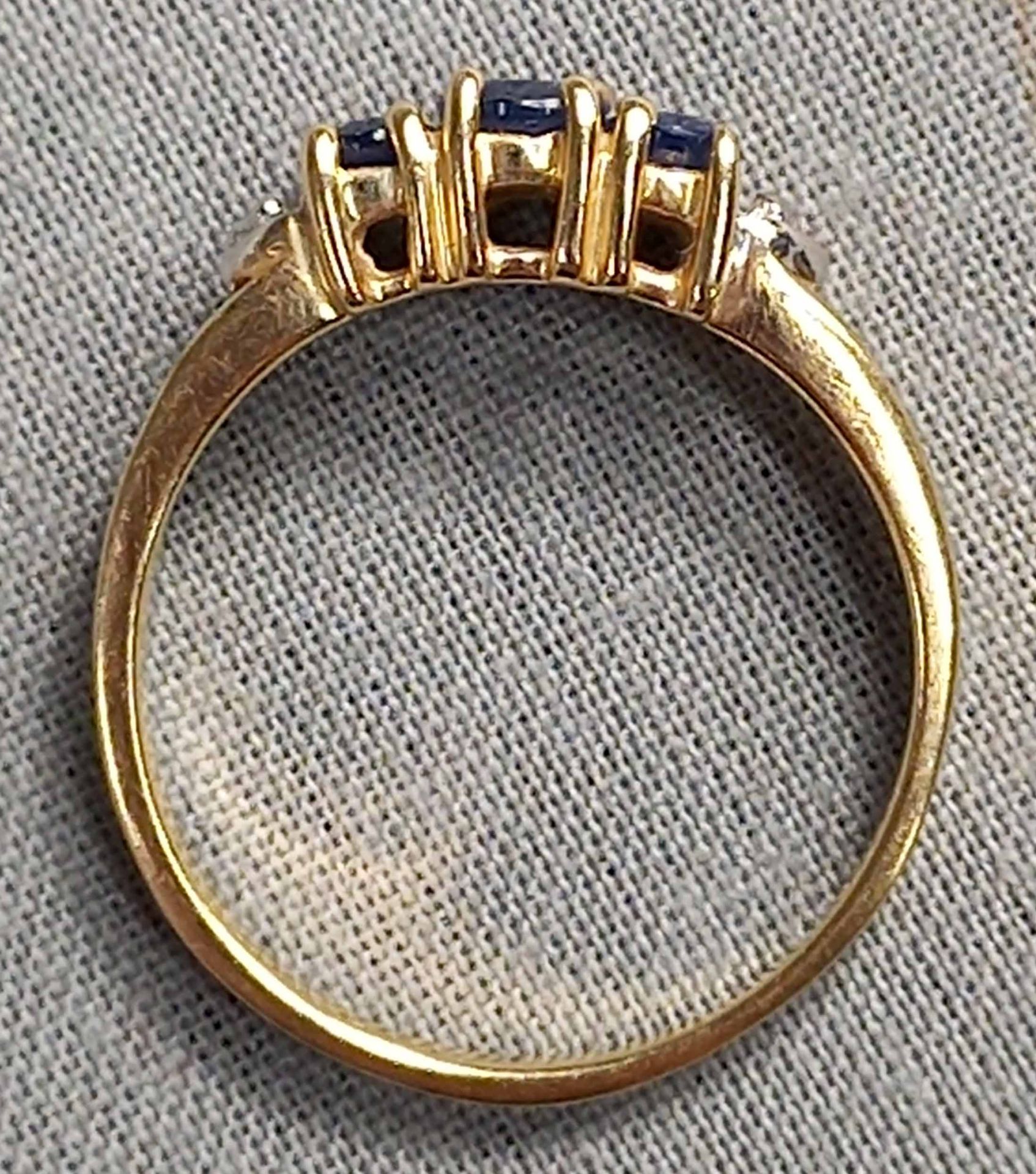 4 Ringe Gold 585 mit Steinen (Aquamarin, Rubin, Diamant, Saphir). - Bild 25 aus 29