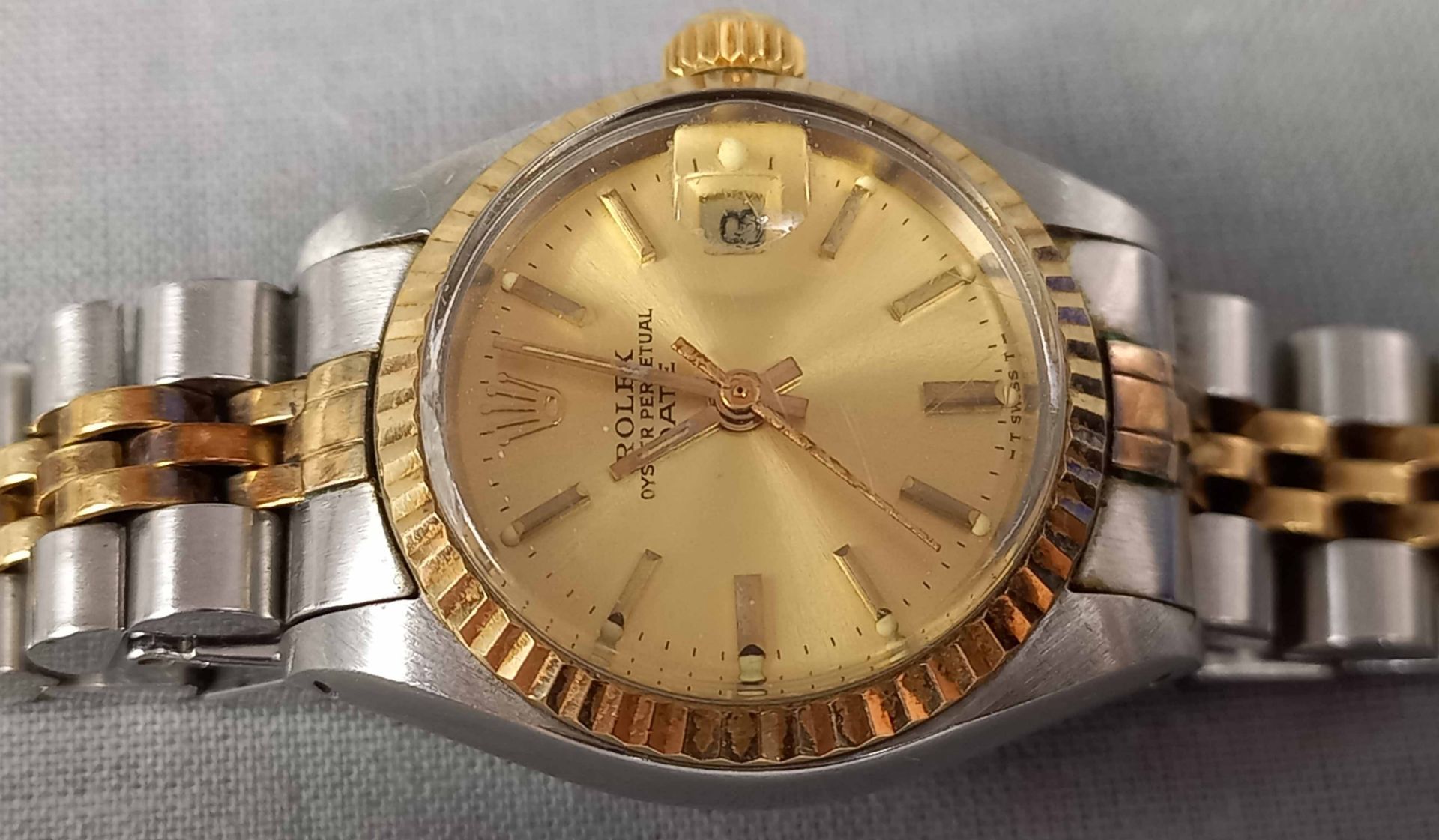 Damen Armbanduhr. Rolex Oyster Perpetual Date. - Image 15 of 22