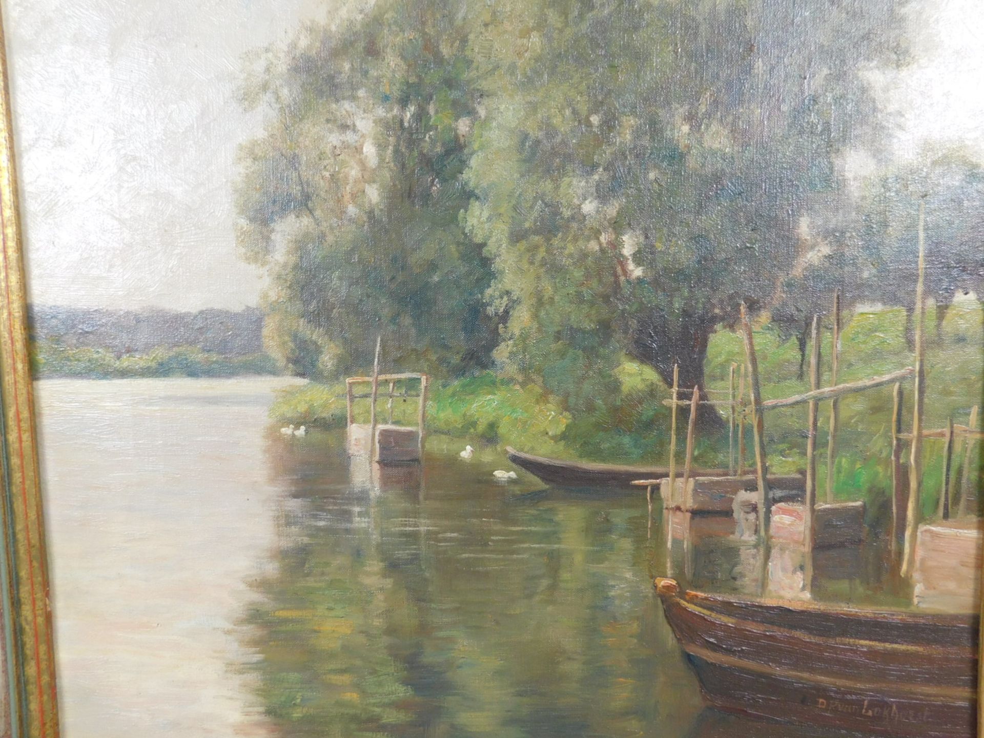 Dirk Peter VAN LOKHORST (1848 - c.1894). Anleger am Fluß. - Bild 5 aus 8