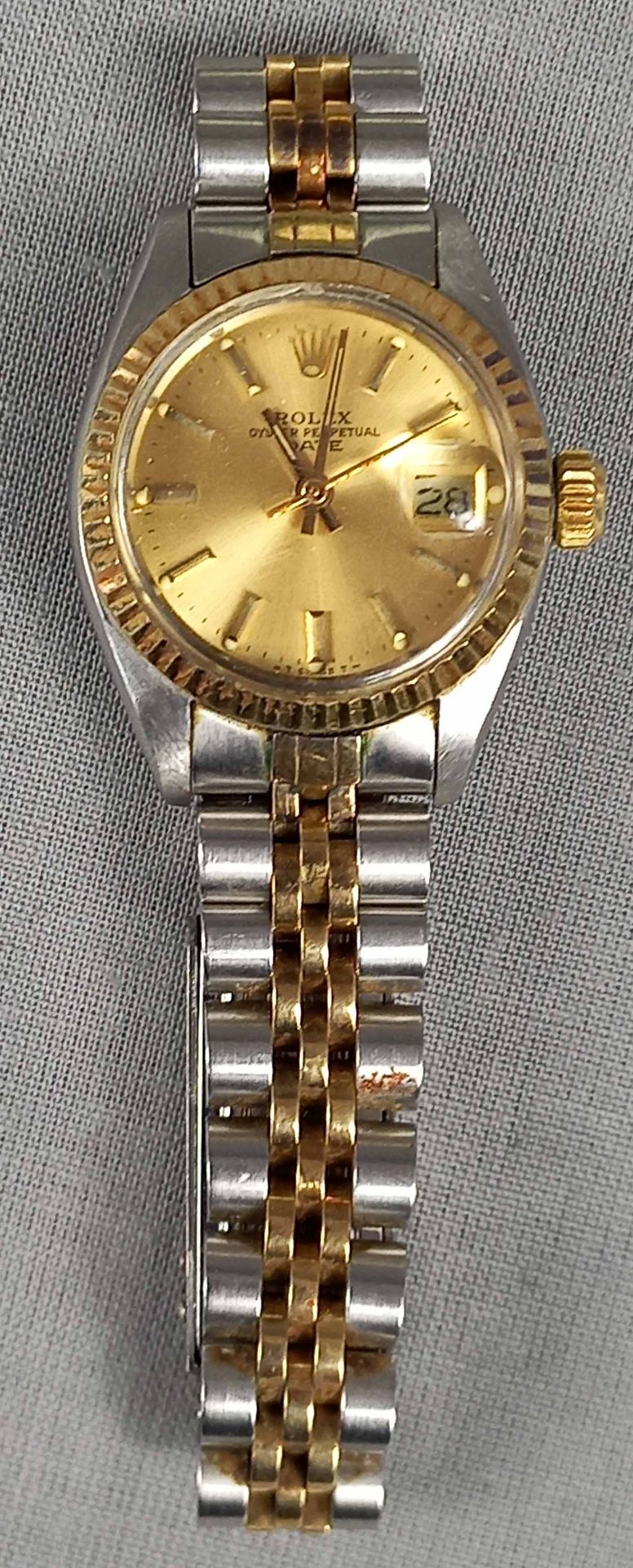 Damen Armbanduhr. Rolex Oyster Perpetual Date. - Image 2 of 22