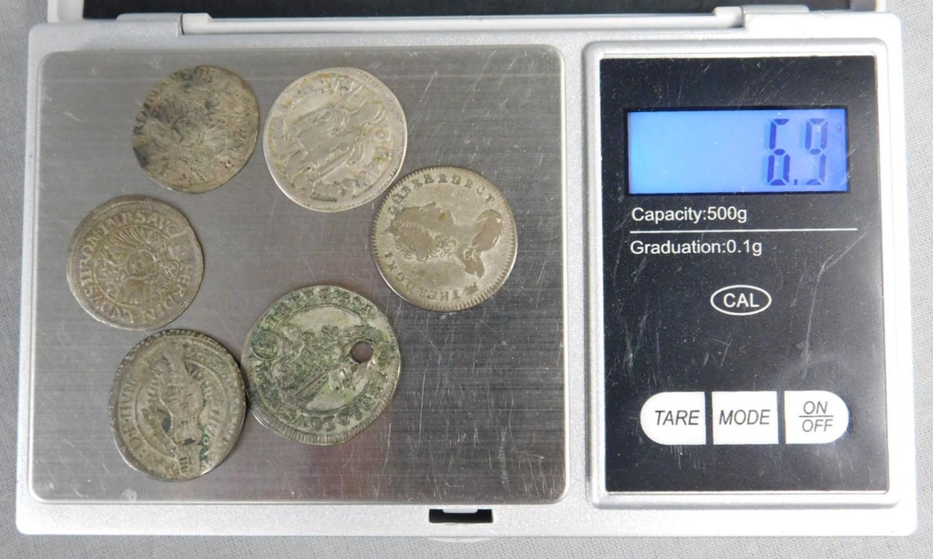6 alte Münzen. Wohl Silber. - Image 8 of 8