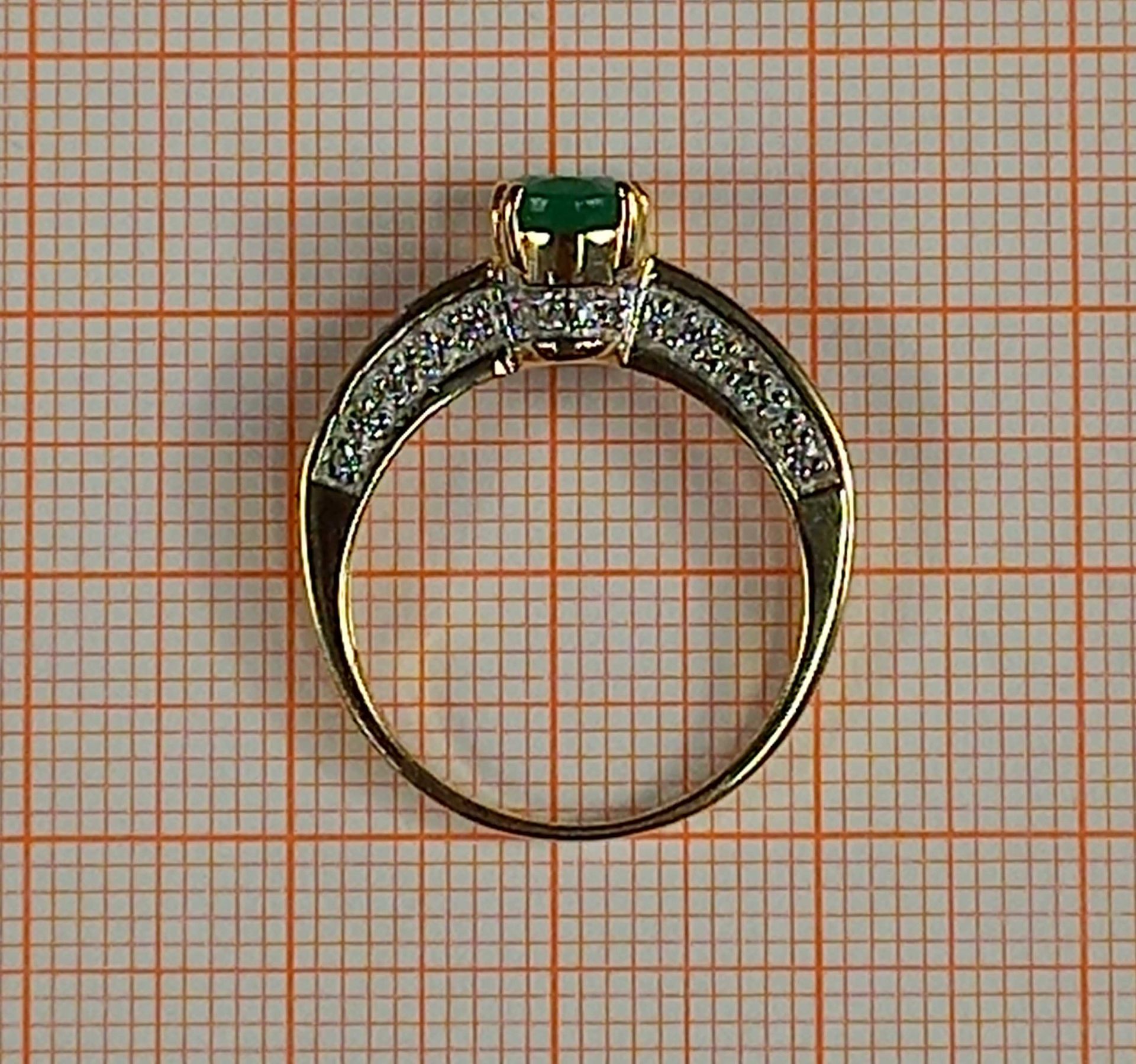 Ring Gold 585 Smaragd und Diamanten. - Bild 9 aus 12