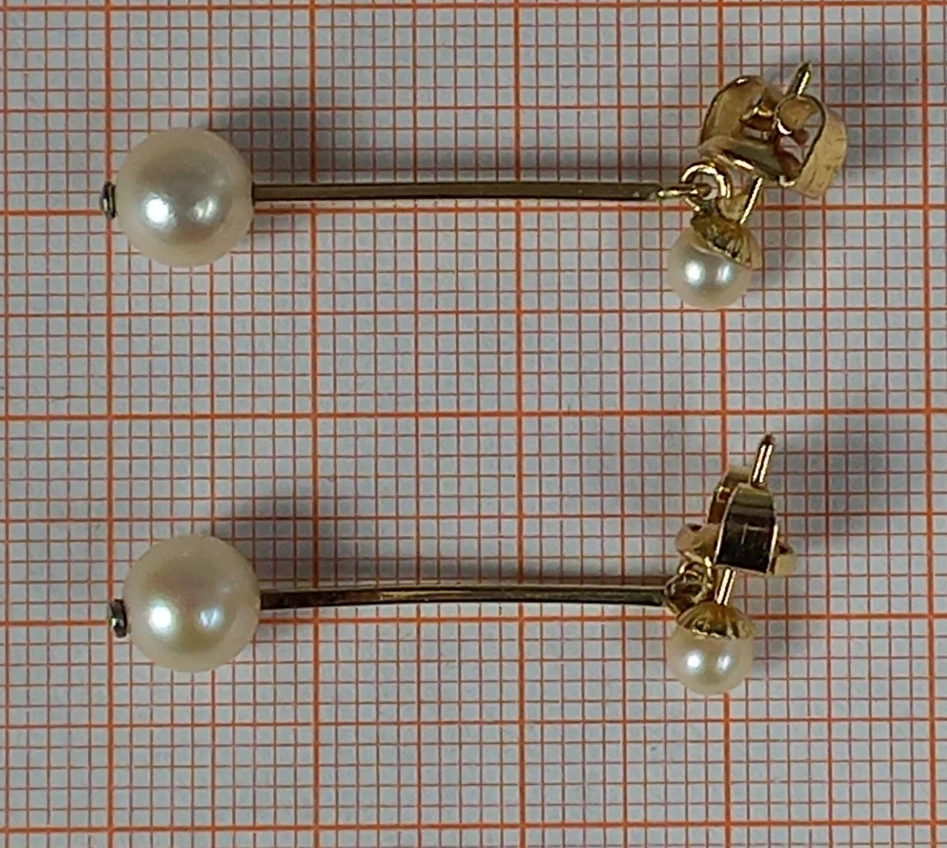 Collier mit passenden Ohrhängern. Gold 585. 6 Perlen. - Bild 14 aus 16