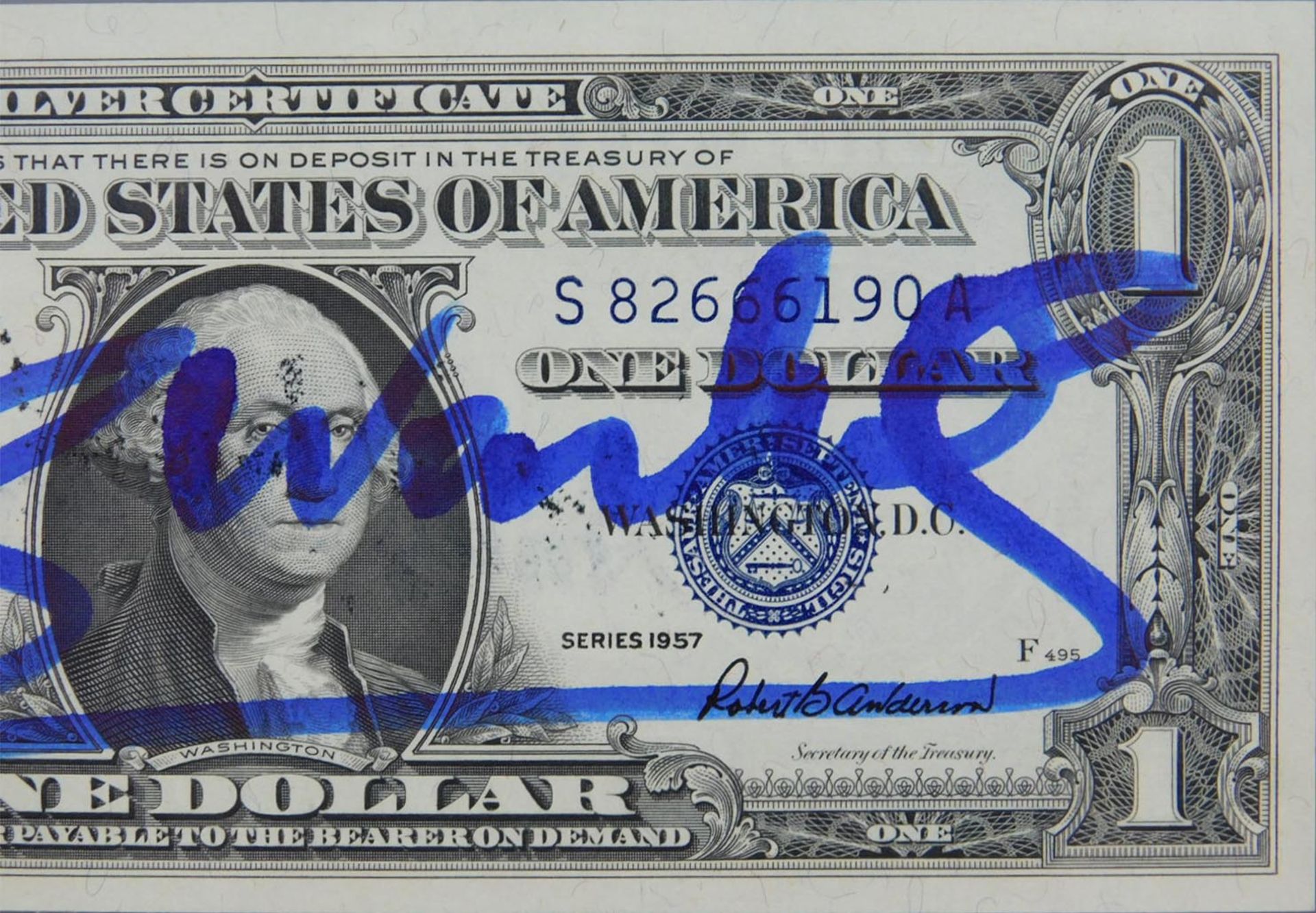 Andy WARHOL (1928 - 1987). 2 USD. Dollar. Signiert. Blau. - Image 5 of 10