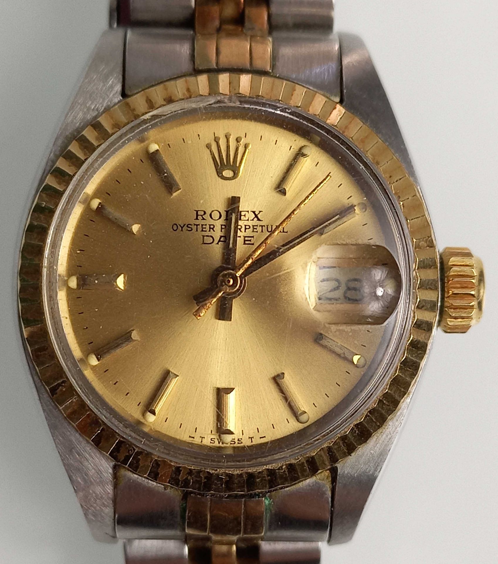 Damen Armbanduhr. Rolex Oyster Perpetual Date. - Image 4 of 22