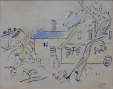 Hans ARP (1886 - 1966)? Haus mit Garten.