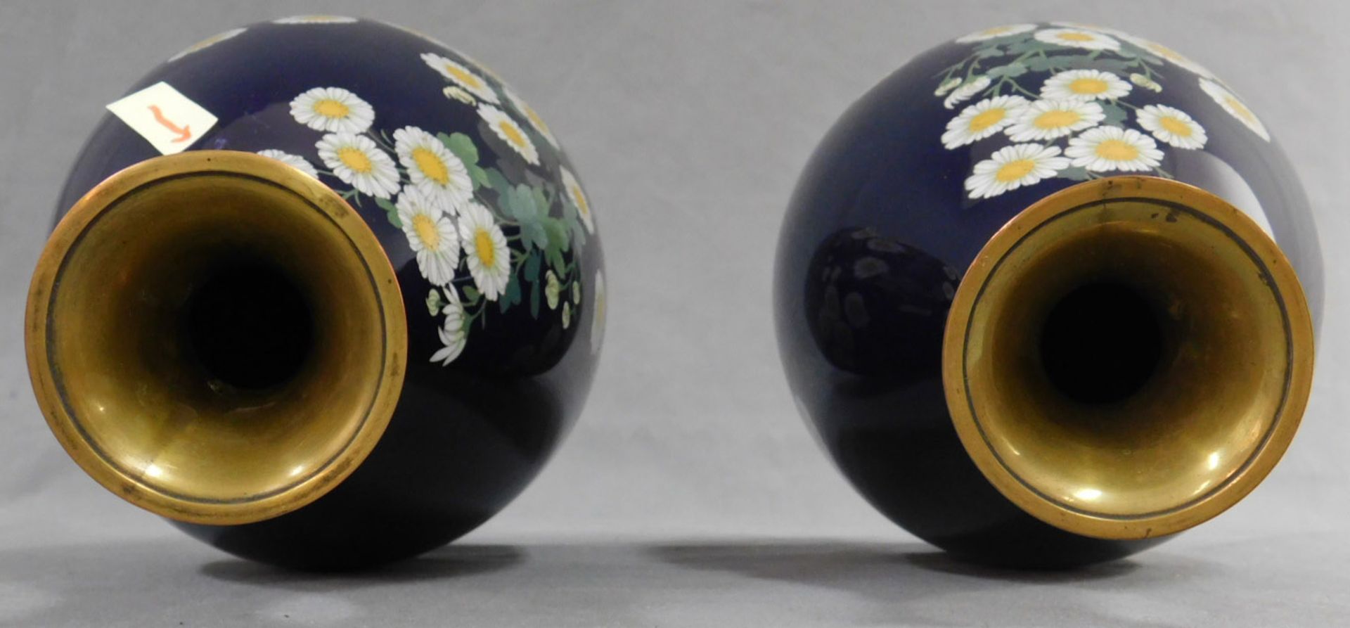 2 Cloisonné Vasen Japan alt. Margeriten. - Image 5 of 9