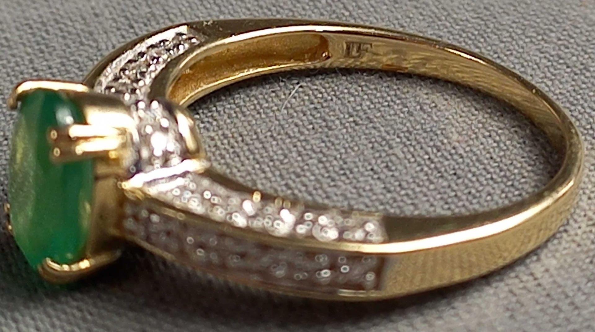 Ring Gold 585 Smaragd und Diamanten. - Bild 7 aus 12