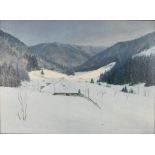 Karl HEILMANN (1881 - 1935). Schwarzwald Haus im Schnee.