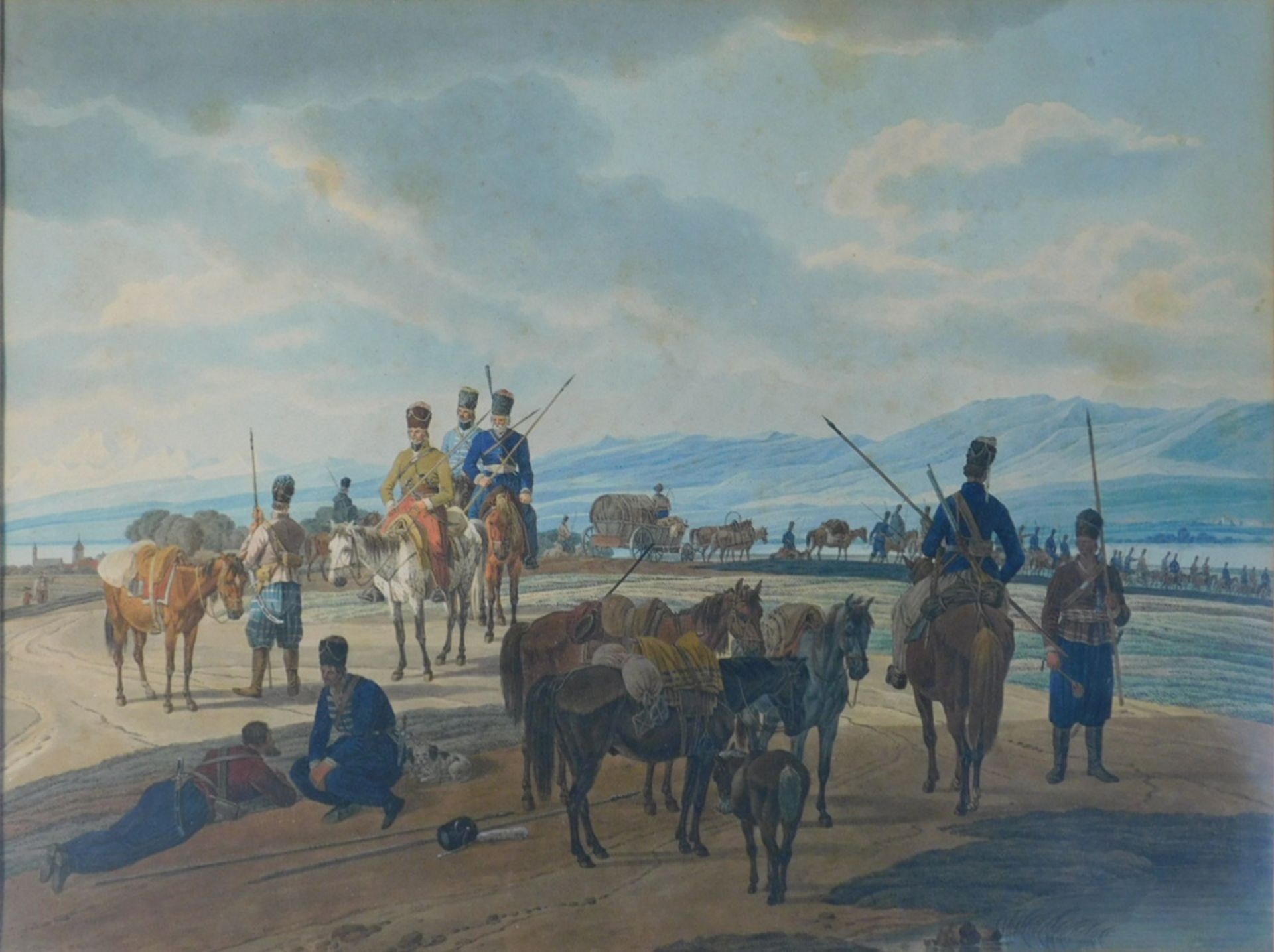 Wilhelm VON KOBELL (1766 - 1855). 4 Ansichten vom Krieg. - Image 8 of 23