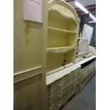 Matching bedroom furniture by Stanley, in cream with floral painted decoration comprising a single