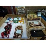 Costume jewellery displayed well by the Vendor to include 67 bead necklaces displayed by colour, a