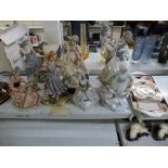 Seven various figurines of ladies including two Lladro, a further two Lladro-style, three