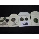 Seven ancient coins, including a silver denarius of Claudia Pulcher, circa 106BC, together with a