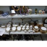 A Spode Knightsbridge pattern tea and dinner service approximately 125 pieces with blue and gilt