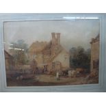 David Cox, watercolour, 'The Dairy', signed and dated (33 x 48 cm), framed WE DO NOT TAKE CREDIT